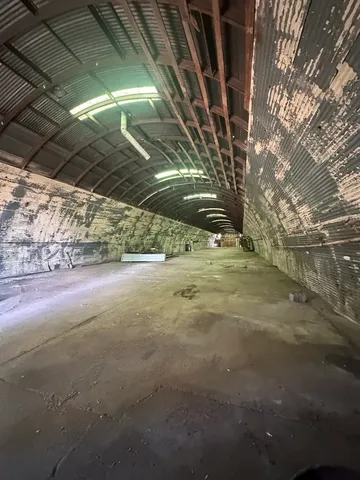 a view of road with large trees
