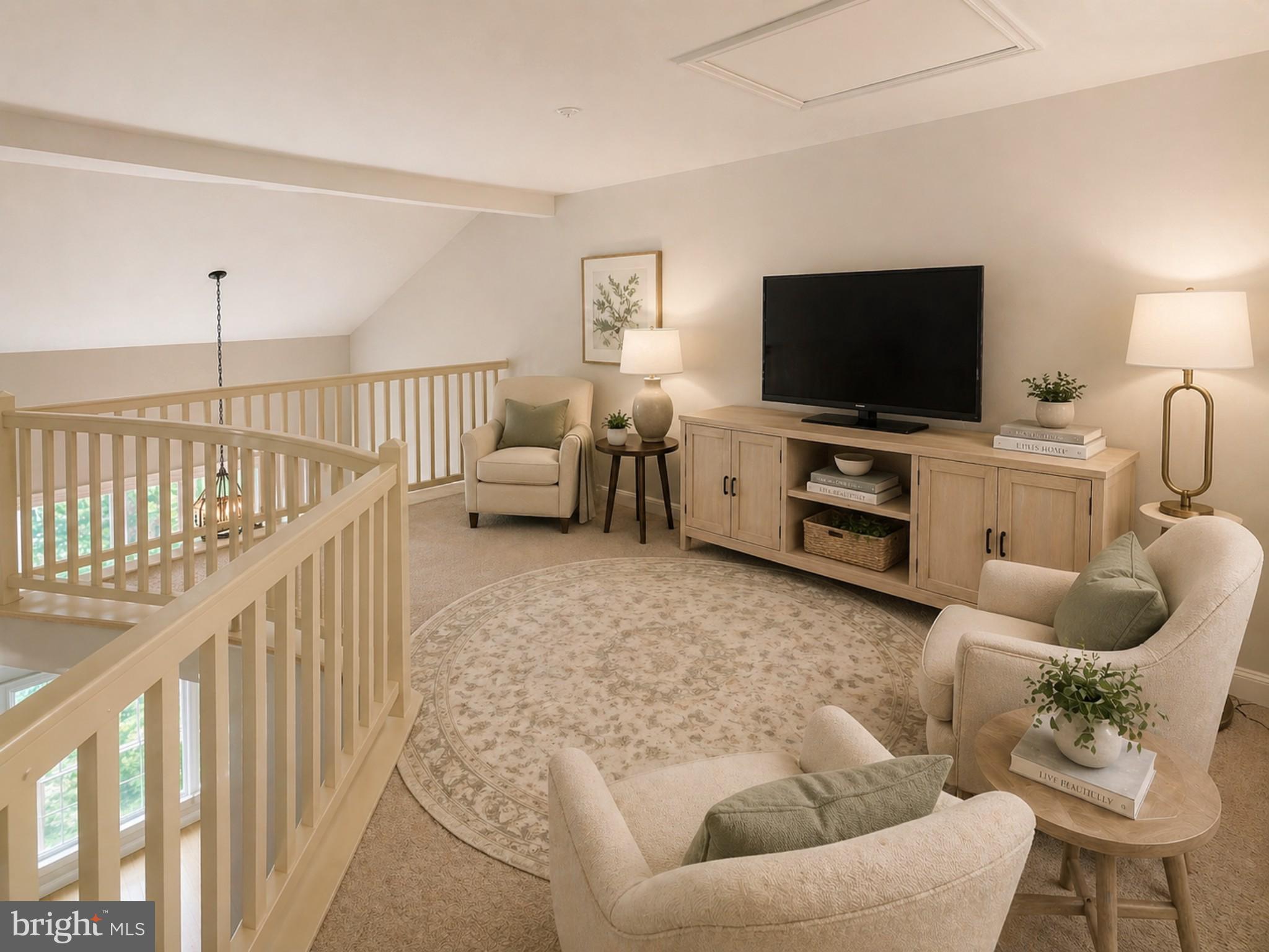 1334 Garden Wall Circle, Unit E Reston, VA 20194 - Photo 4 of 23 a living room with furniture and a flat screen tv