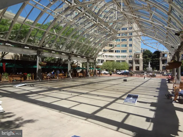 a view of a building with a street