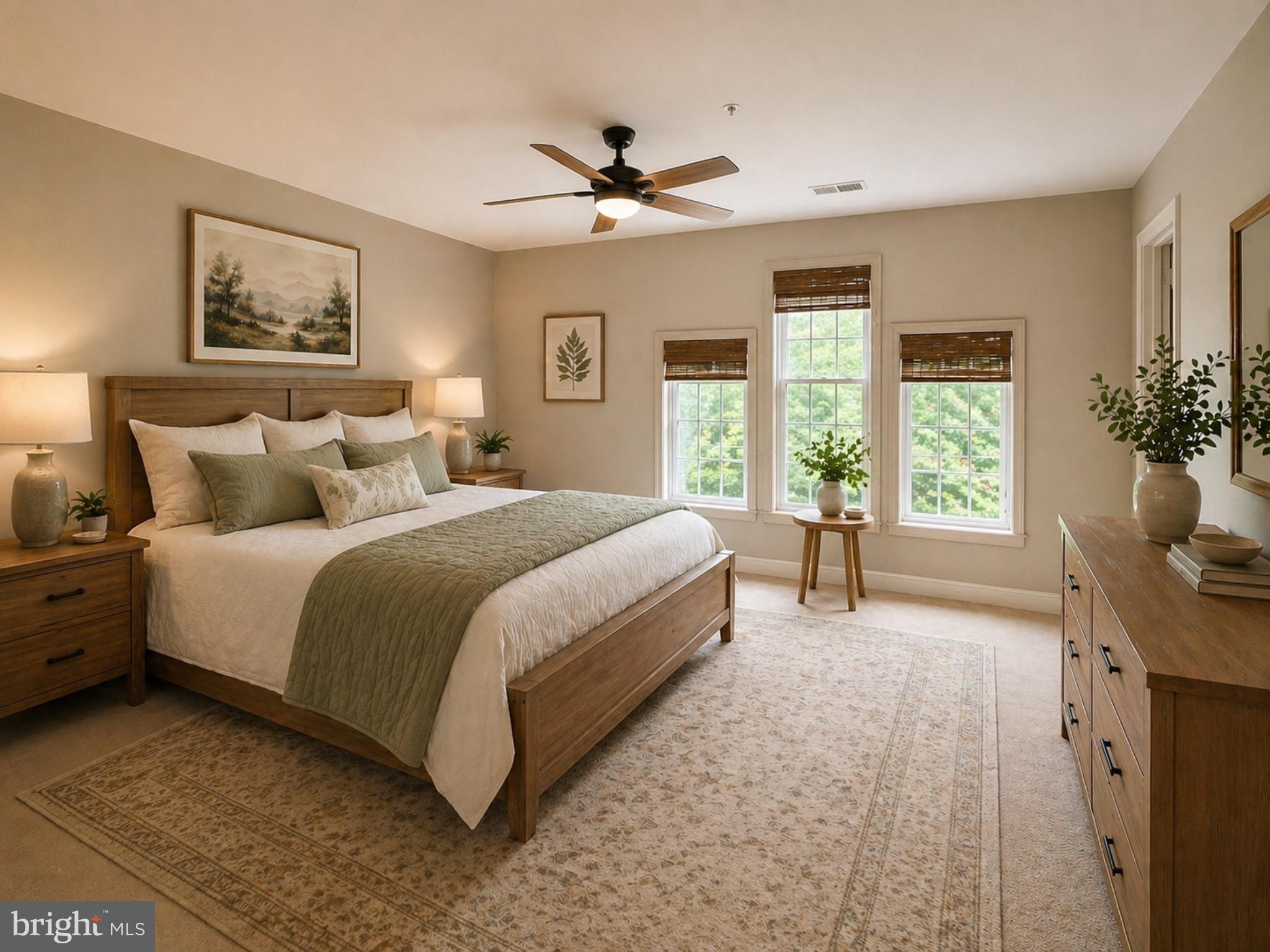 1334 Garden Wall Circle, Unit E Reston, VA 20194 - Photo 7 of 23 a bedroom with a large bed and a window