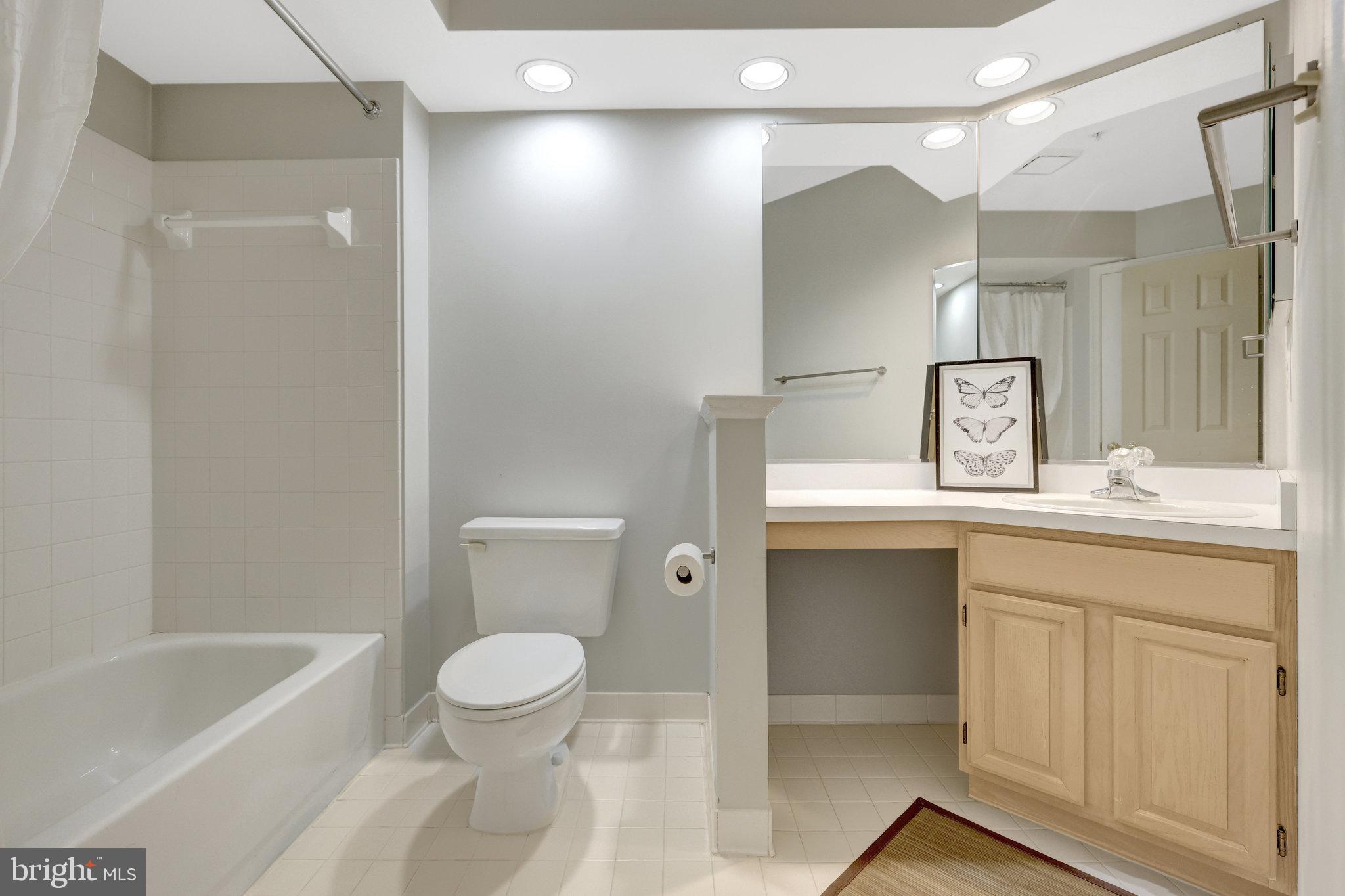 1334 Garden Wall Circle, Unit E Reston, VA 20194 - Photo 10 of 23 a bathroom with a toilet a sink a tub and mirror