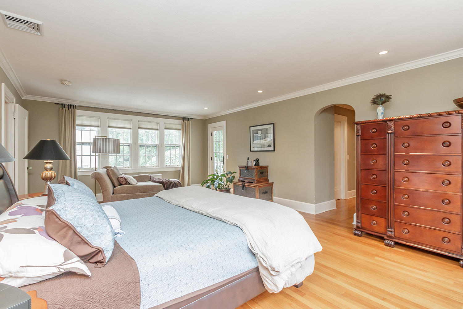8 Abbey Road Darien, CT 06820 - Photo 20 of 39 a bedroom with a bed and wooden floor