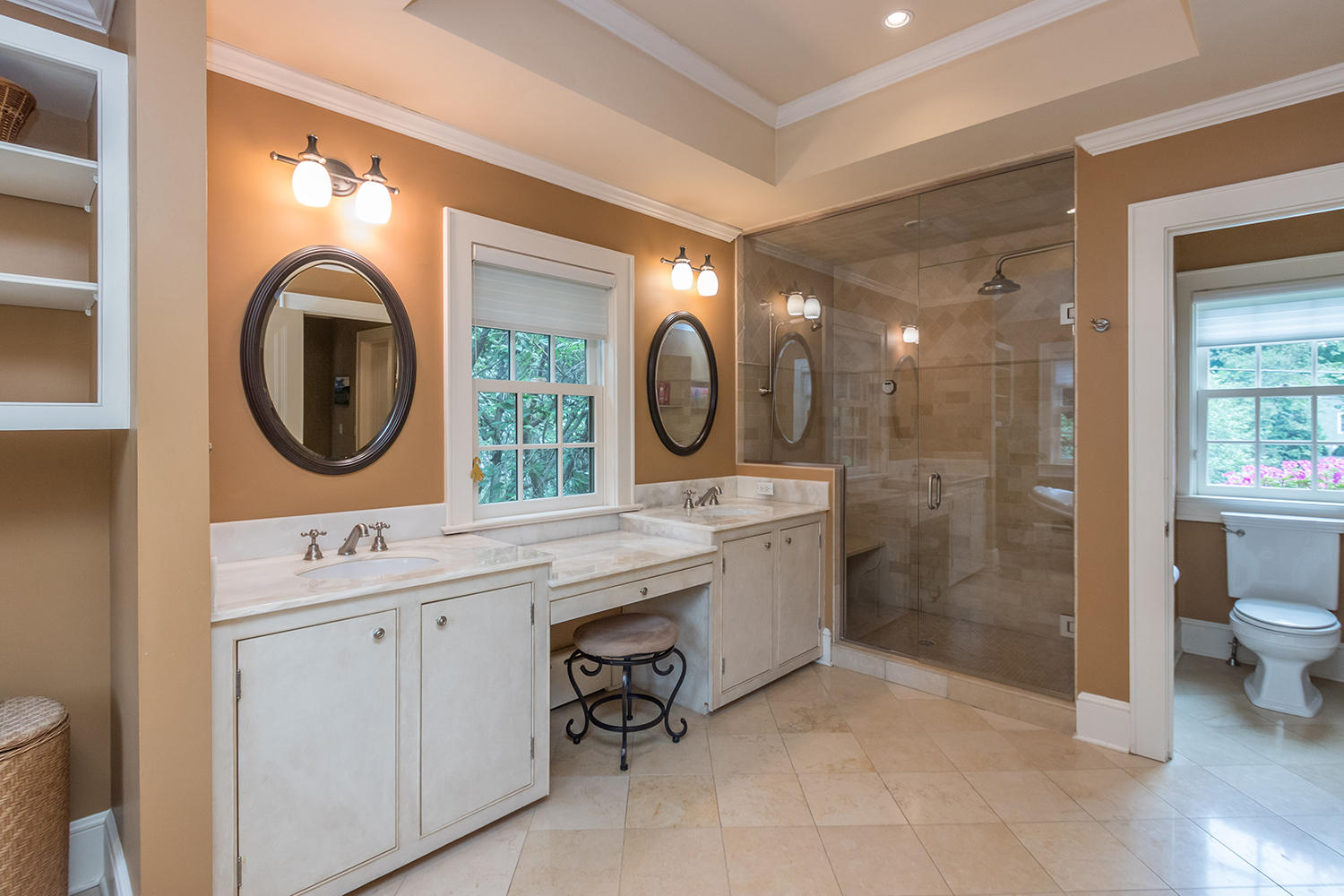 8 Abbey Road Darien, CT 06820 - Photo 25 of 39 a bathroom with a toilet a sink and a mirror