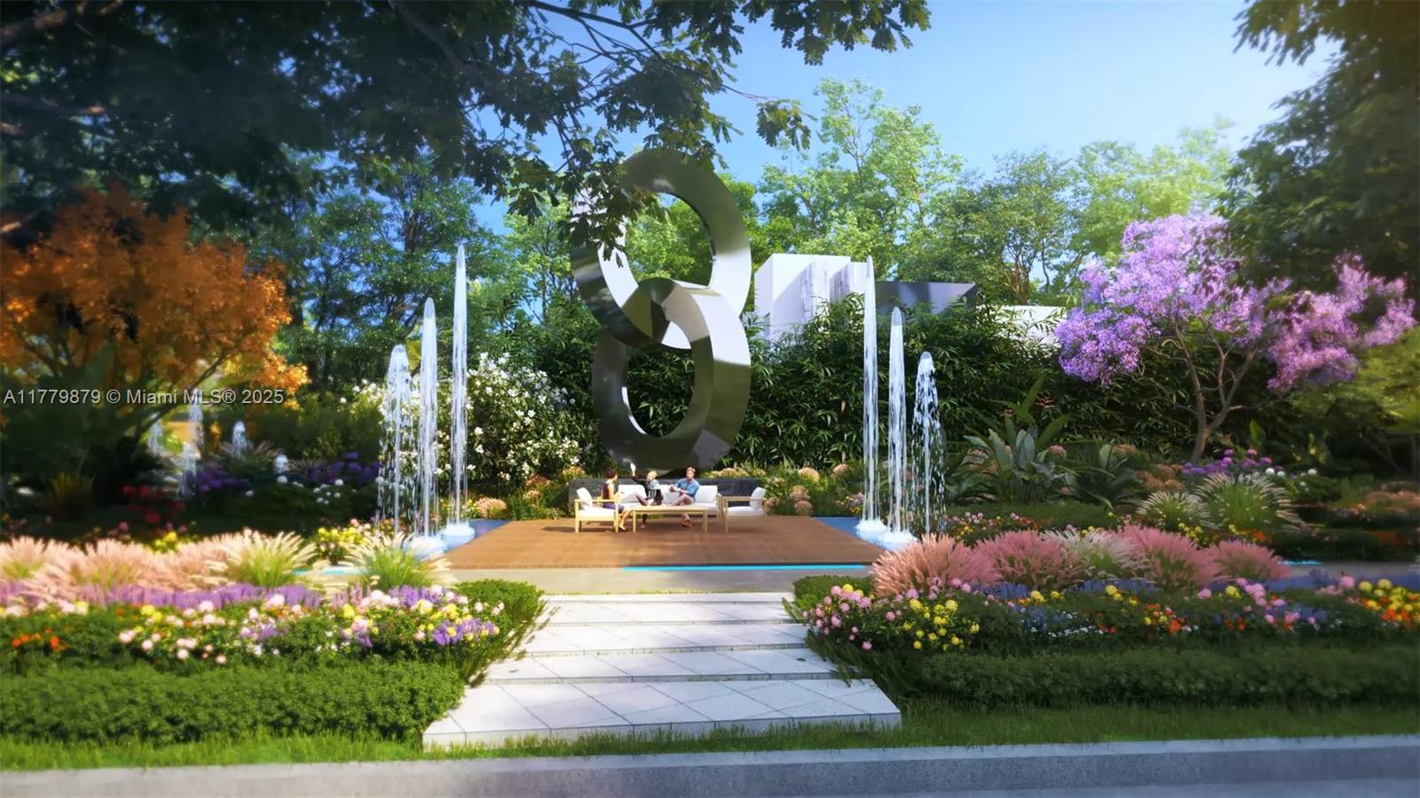 15313 Persimmon Avenue Delray Beach, FL 33446 - Photo 6 of 9 a view of a fountain with flower plants