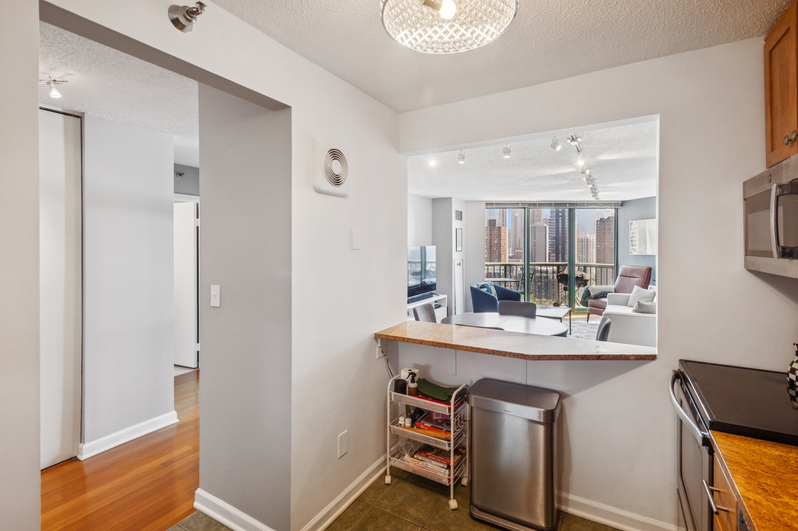 111 West Maple Street, Unit 1704 Chicago, IL 60610 - Photo 9 of 24 a view of a kitchen from a dining room