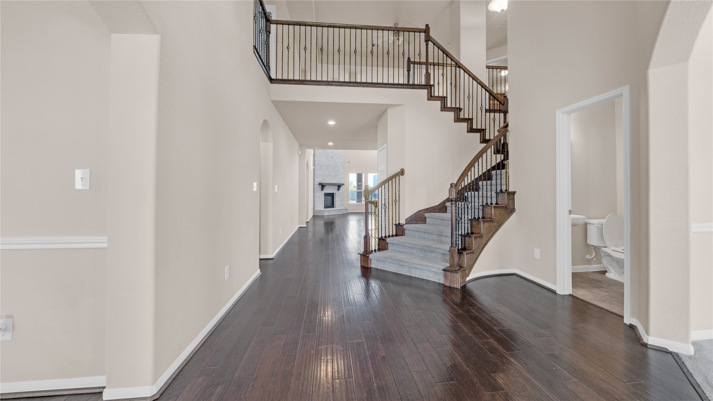 4603 Clearwater Road Baytown, TX 77523 - Photo 2 of 31 a view of entryway and hall with wooden floor
