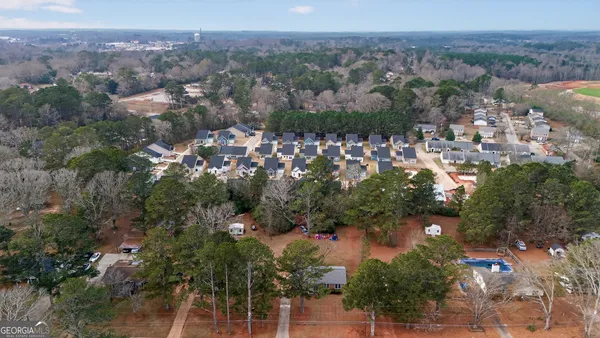 an aerial view of multiple house