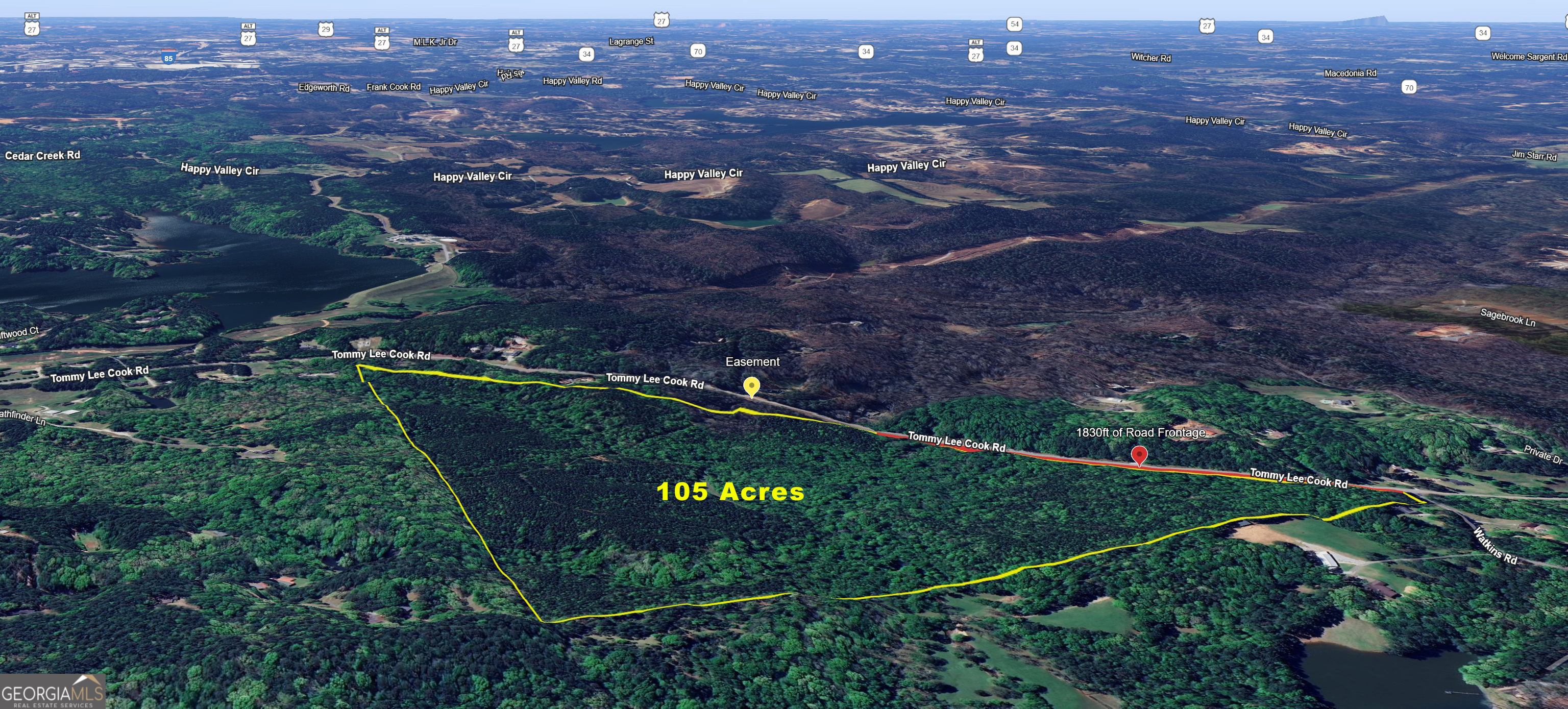 3201 Tommy Lee Cook Road Newnan, GA 30263 - Photo 3 of 11 an aerial view of residential house with outdoor space