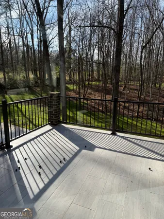a view of a wooden deck