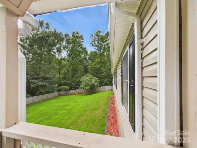 a view of a garden from a windows