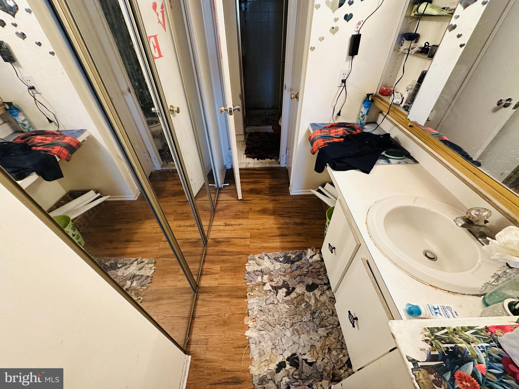 7525 Calvert Street Philadelphia, PA 19152 - Photo 38 of 38 a bathroom with a sink and mirror with bathtub
