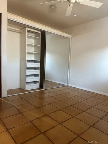 a view of a room with windows