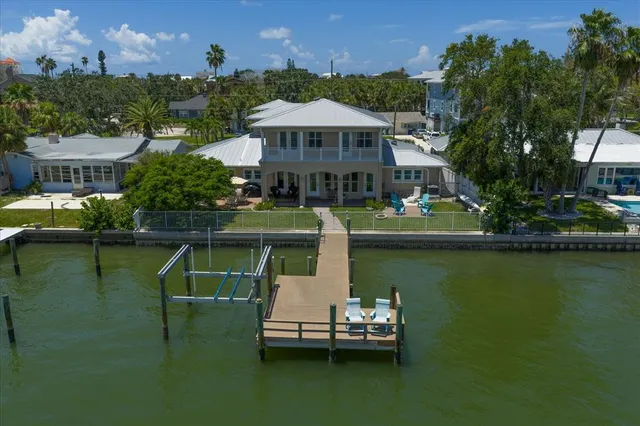 a view of a lake with a house