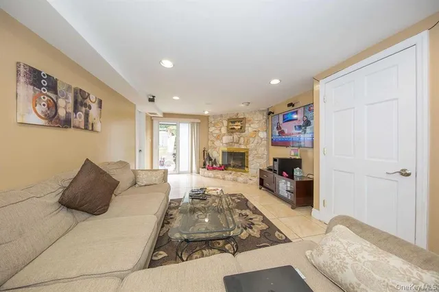 a living room with furniture and a couch