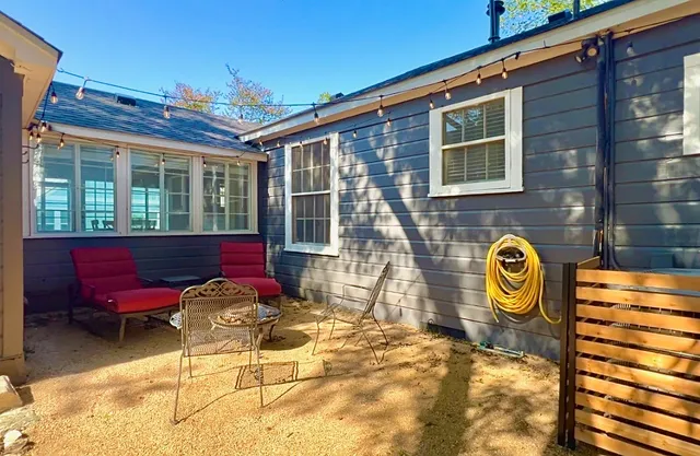 a view of outdoor space with garden