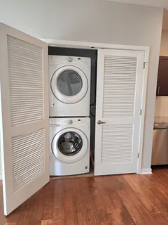 a room with a washer and dryer