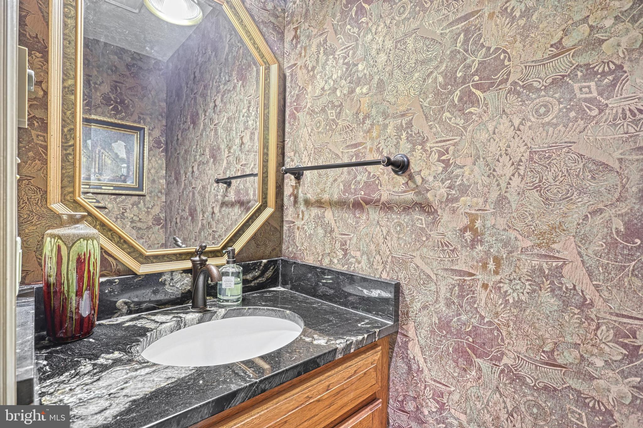 3035 Stillhouse Hollow Road Shippensburg, PA 17257 - Photo 101 of 129 a bathroom with a granite countertop sink a mirror and shower