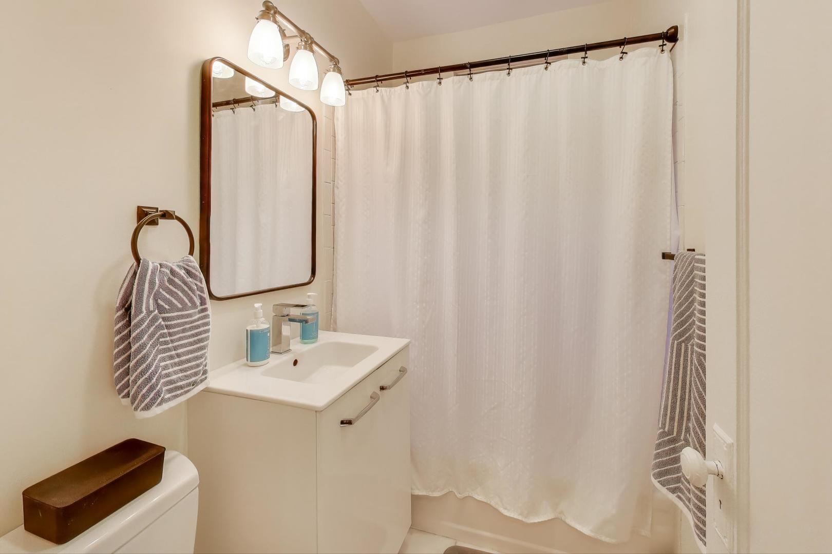 636 West Waveland Avenue, Unit 2E Chicago, IL 60613 - Photo 17 of 23 a bathroom with a sink and mirror
