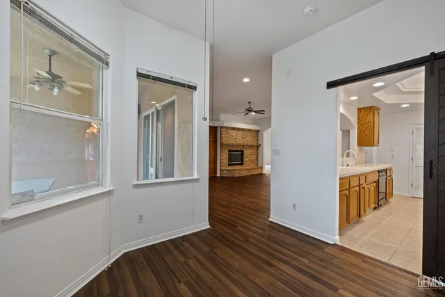 an empty room with a window