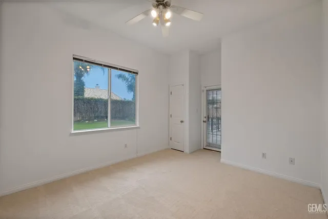 an aerial view of a house with a garden