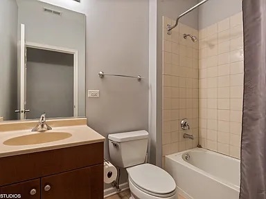 1407 South Halsted Street, Unit 2B Chicago, IL 60607 - Photo 12 of 16 a bathroom with a sink toilet and shower