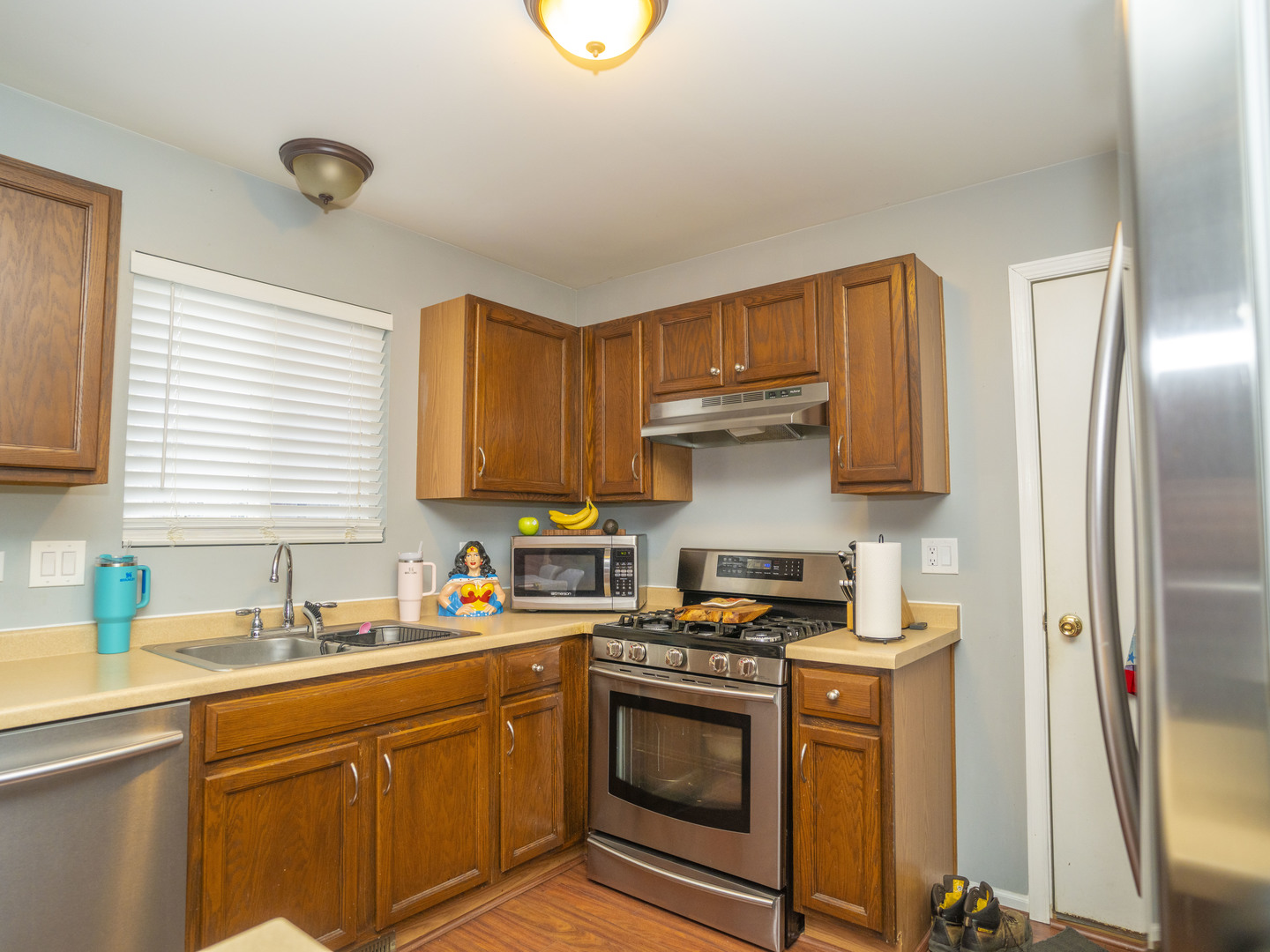 1717 Caton Ridge Drive Plainfield, IL 60586 - Photo 19 of 44 a kitchen with stainless steel appliances granite countertop a sink stove and refrigerator