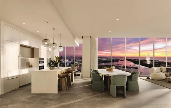 a living room with furniture