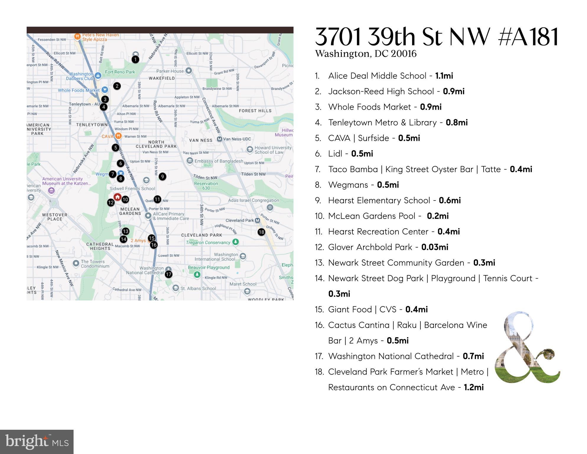 3701 39th Street Northwest, Unit A181 Washington, DC 20016 - Photo 46 of 68 So much to offer a short stroll away