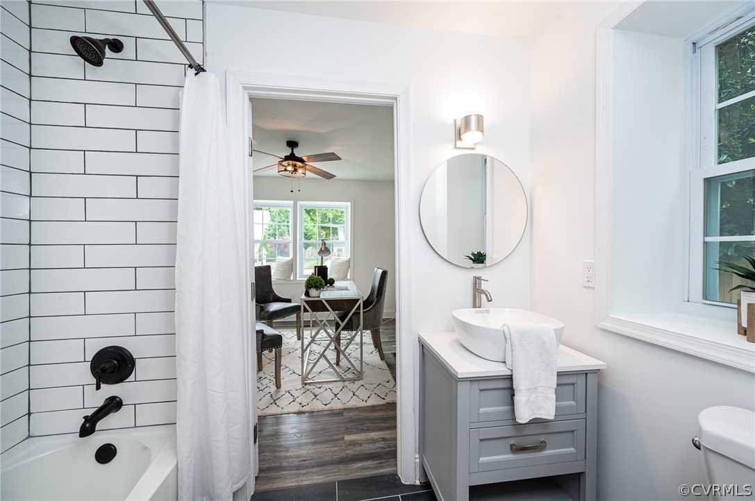 217 Henry Clay Road Ashland, VA 23005 - Photo 13 of 38 a bathroom with a sink a toilet and mirror