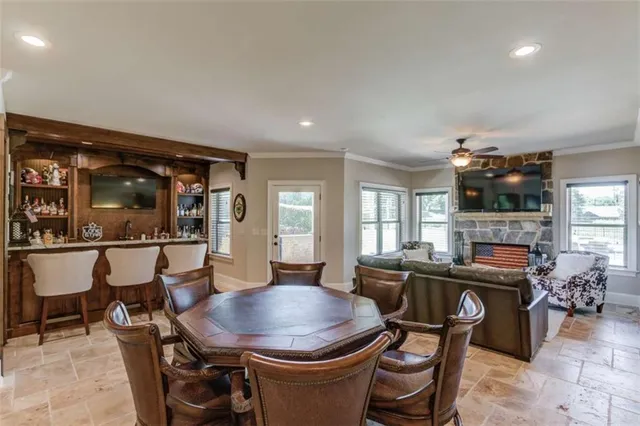 a view of a park with a slide