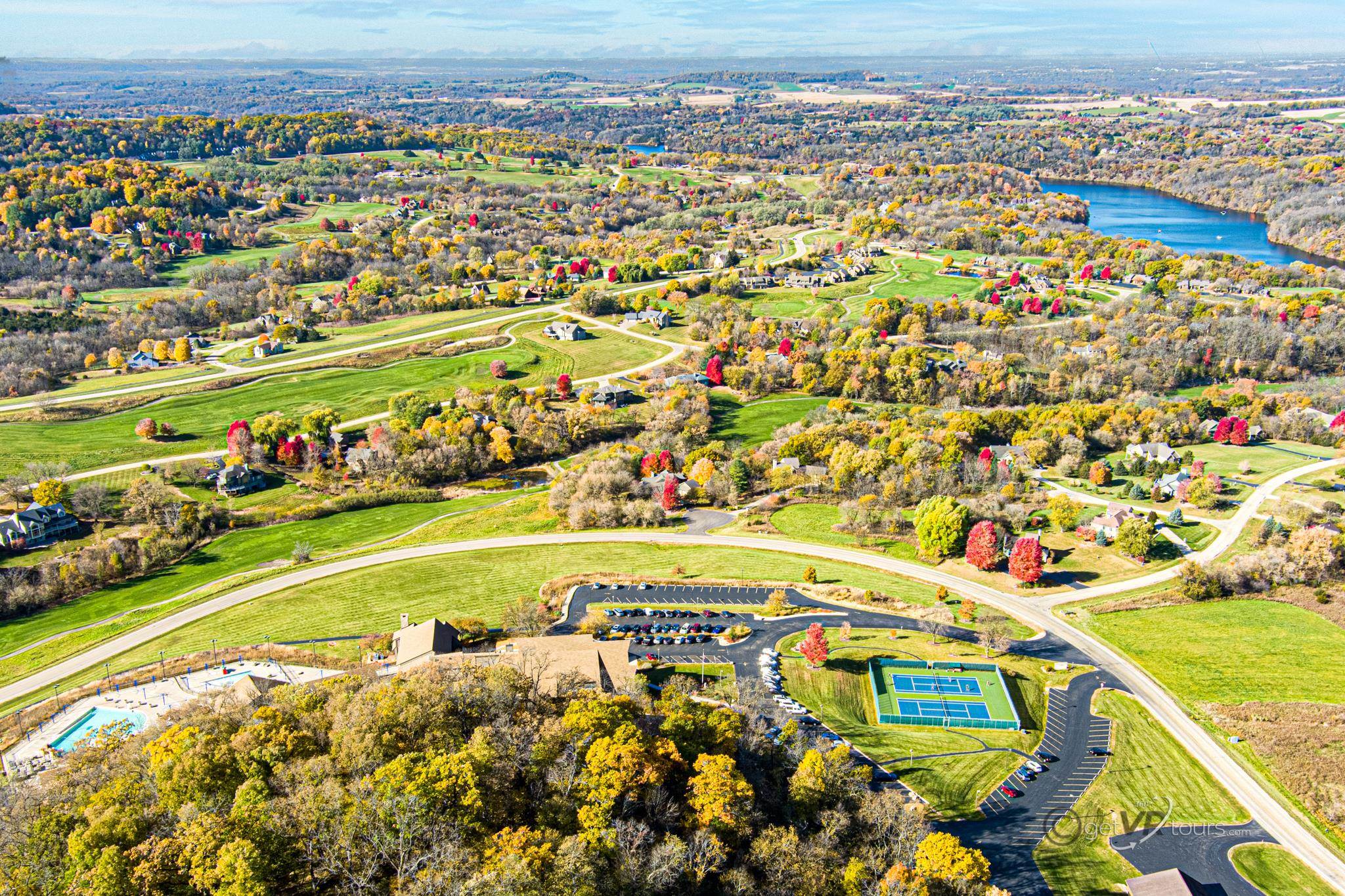93 Heatherdowns Lane Galena, IL 61036 - Photo 15 of 27 an aerial view of residential houses with outdoor space and swimming pool