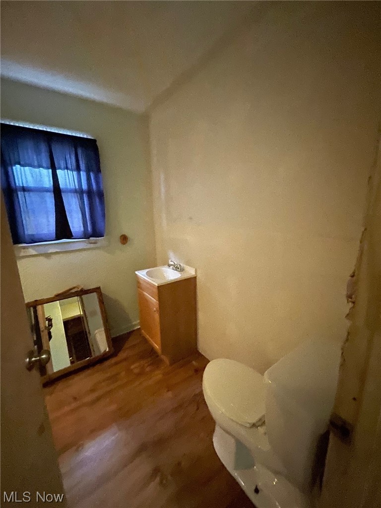 73797 Freeport Road Freeport, OH 43973 - Photo 9 of 17 Bathroom with toilet, sink, and hardwood / wood-style floors