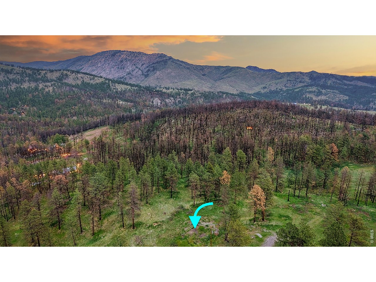 Beautiful property on Storm Mountain. Arrow pointing to potential build site.