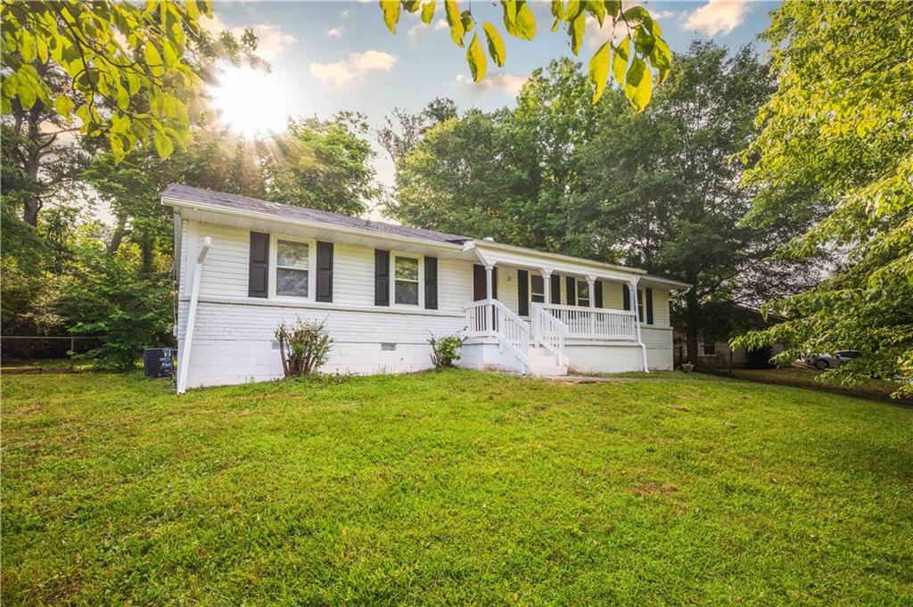 a house view with a garden space