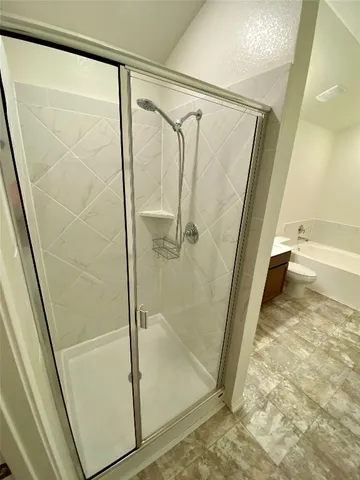 an empty room with lake view