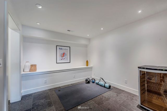 a view of a hallway with workspace