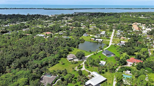 a view of a lake with houses