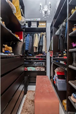 a view of a livingroom with a chandelier
