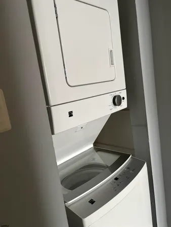 a close view of washer and dryer
