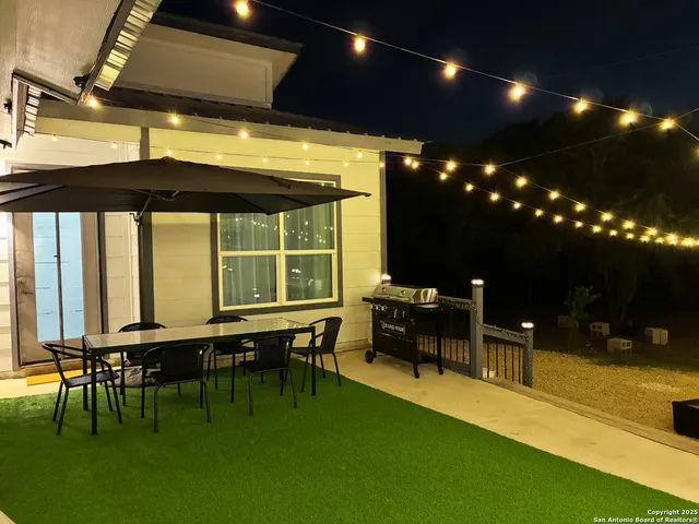 a view of a lobby with a table and chairs