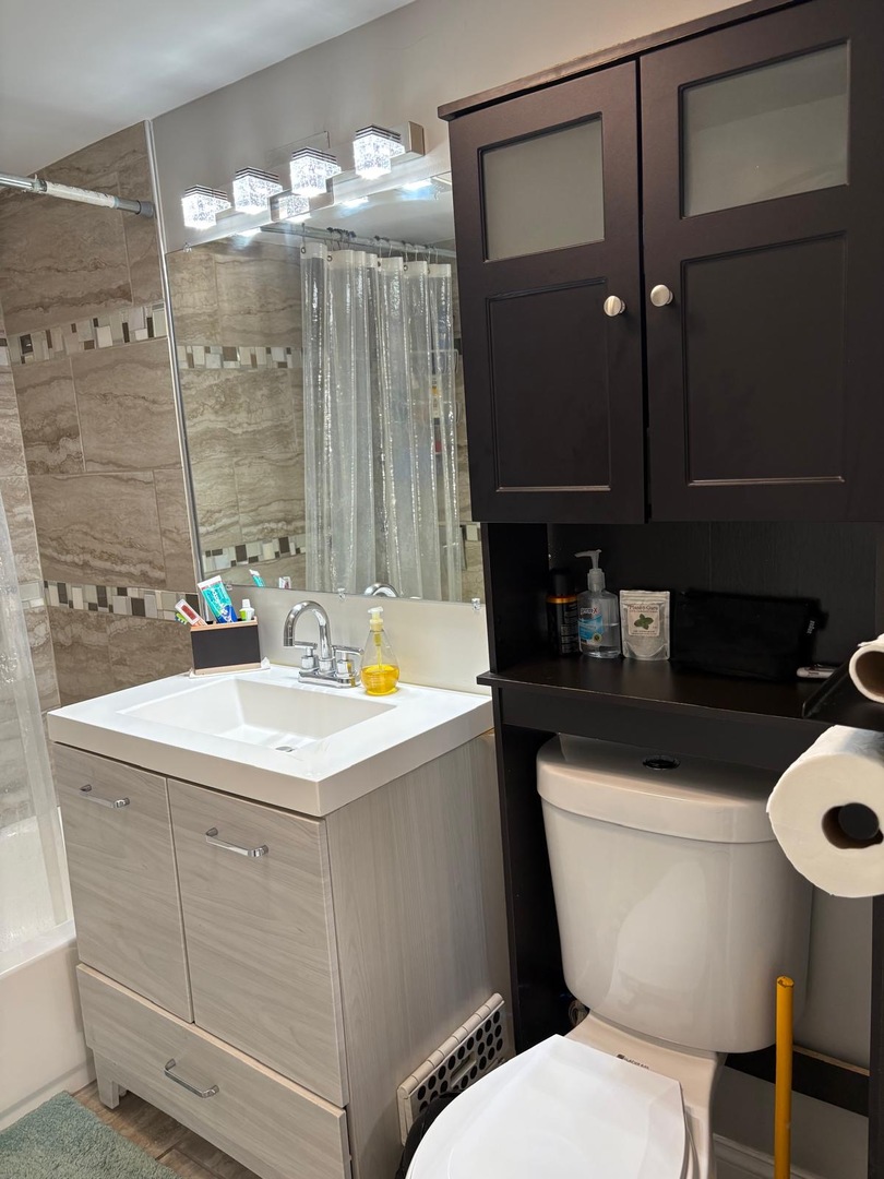 6541 South Ingleside Avenue, Unit G Chicago, IL 60637 - Photo 9 of 13 a bathroom with a sink toilet and shower