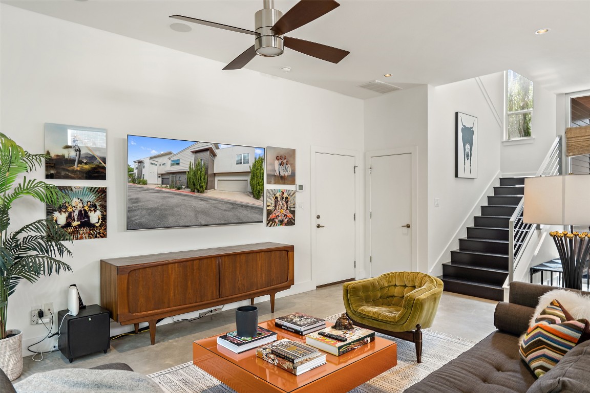 2105 Goodrich Avenue, Unit 2 Austin, TX 78704 - Photo 13 of 40 a living room with furniture and wooden floor