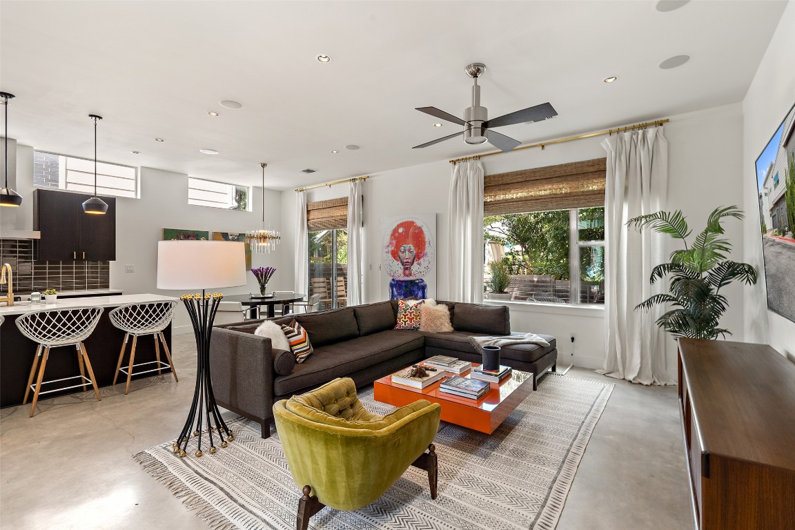 2105 Goodrich Avenue, Unit 2 Austin, TX 78704 - Photo 17 of 40 a living room with furniture and a flat screen tv