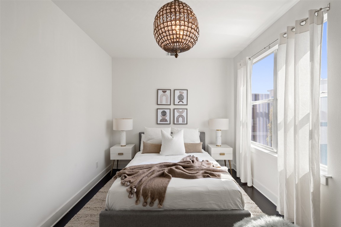 2105 Goodrich Avenue, Unit 2 Austin, TX 78704 - Photo 30 of 40 a bedroom with a bed and a large window