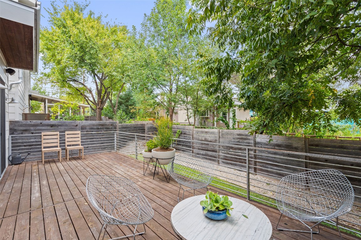 2105 Goodrich Avenue, Unit 2 Austin, TX 78704 - Photo 36 of 40 a view of deck with wooden floor and seating space