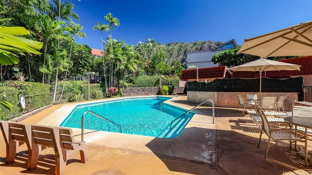a view of outdoor space yard deck patio and outdoor kitchen