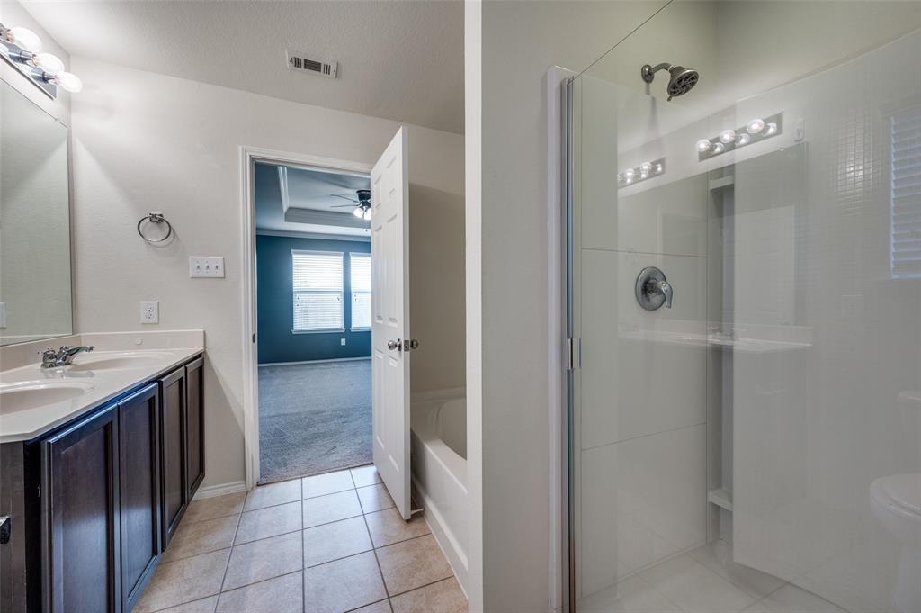 1420 Rivers Creek Lane Little Elm, TX 75068 - Photo 21 of 25 a bathroom with a sink and mirror