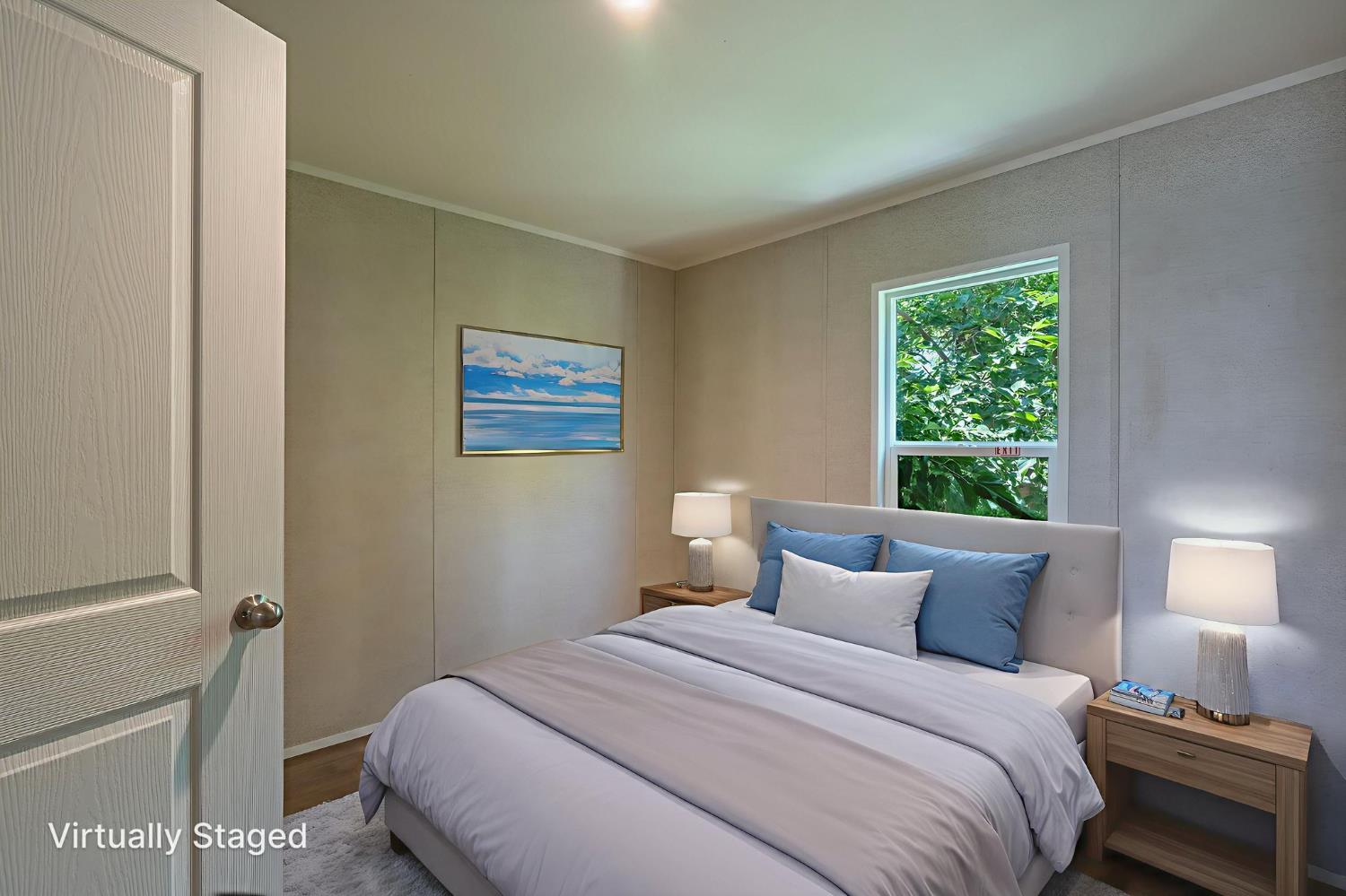 4610 Gateway Road, Unit 19 Bethel Island, CA 94511 - Photo 11 of 15 Please note that the image shown is a virtually staged representation of the room and is intended to provide a visual concept of the space. The actual room may differ in appearance, and the furniture and decor depicted are not included in the sale. For an accurate understanding of the property's current condition and layout, we encourage you to view the home in person. Thank you