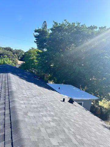 a view of a bench in a yard