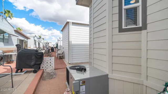 a view of a terrace with sitting area